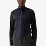 Eton tamsiai mėlyni slim fit firminio tvilo marškiniai