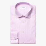 Eton pink slim fit organic cotton fine piqué shirt