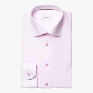 Eton pink micro pattern twill shirt