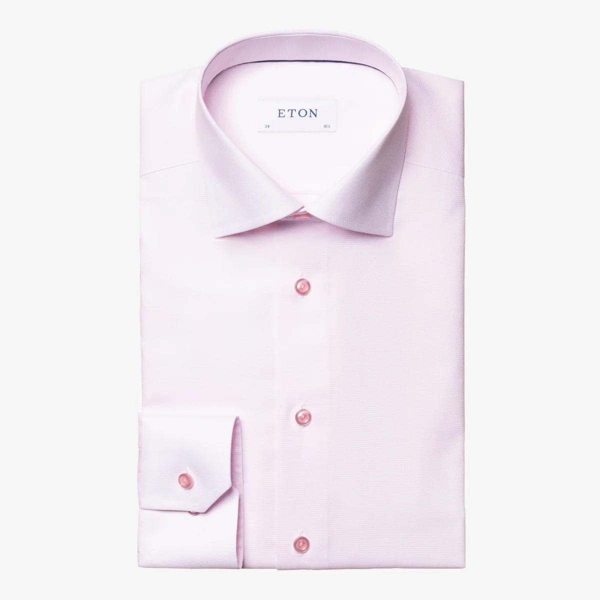 Eton pink slim fit micro pattern twill shirt