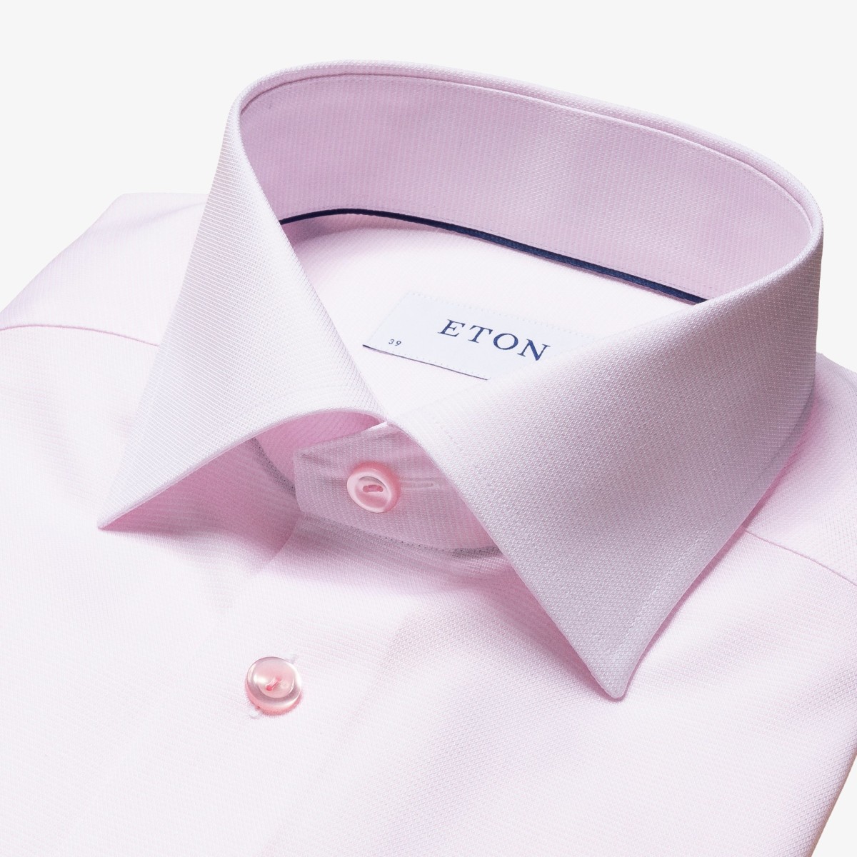 Eton pink slim fit micro pattern twill shirt