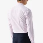 Eton pink slim fit micro pattern twill shirt