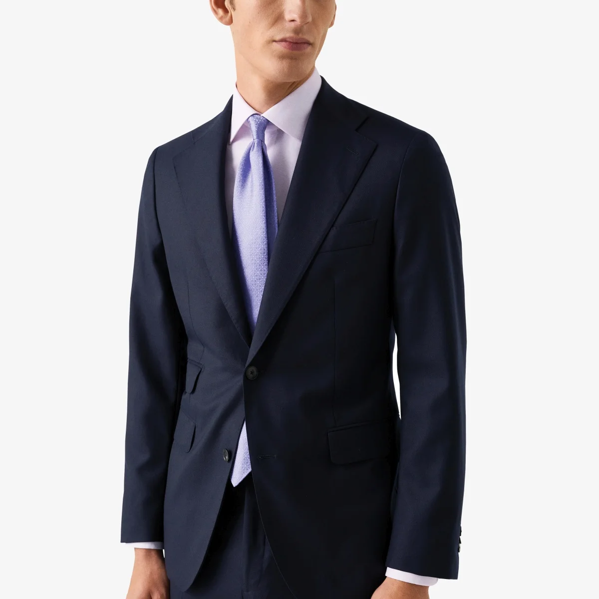 Eton pink slim fit micro pattern twill shirt