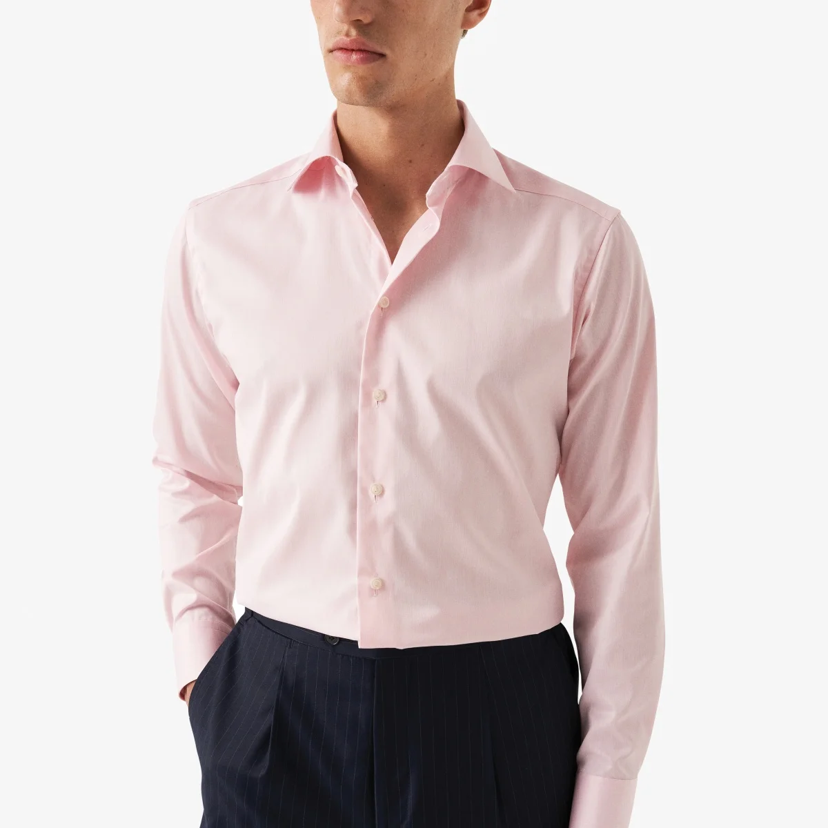 Eton pink slim fit signature twill shirt