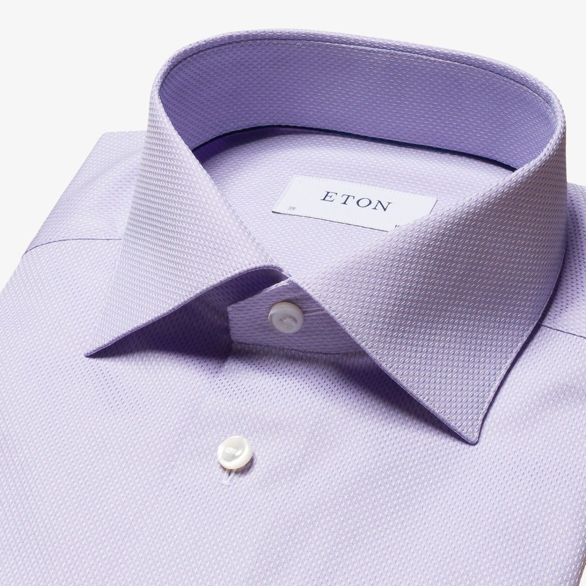 Eton purple slim fit fine pique men's dress shirt
