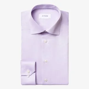 Eton purple slim fit signature twill men's dress shirt