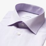Eton purple slim fit signature twill shirt