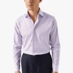 Eton purple slim fit signature twill shirt