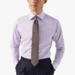 Eton purple slim fit signature twill shirt