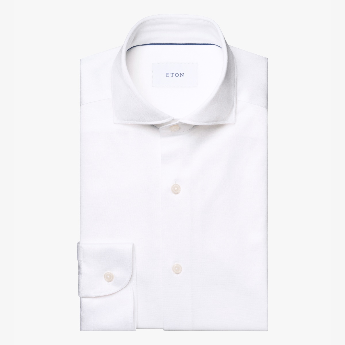 Eton white regular fit filo di scozia jersey shirt