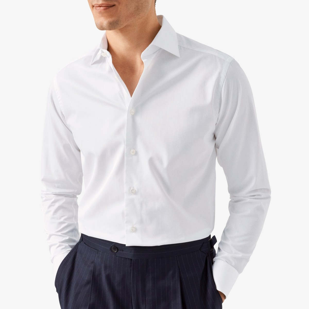 Eton white slim fit elevated twill shirt