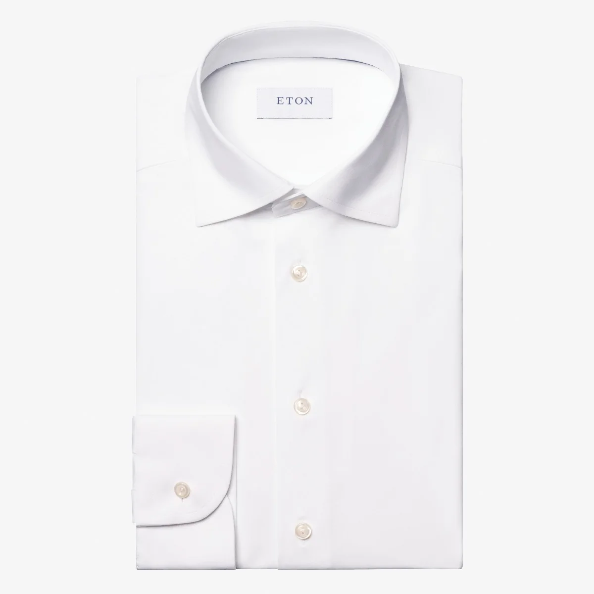 Eton white slim fit four-way stretch shirt