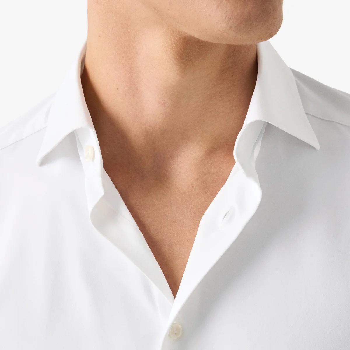 Eton white slim fit four-way stretch shirt