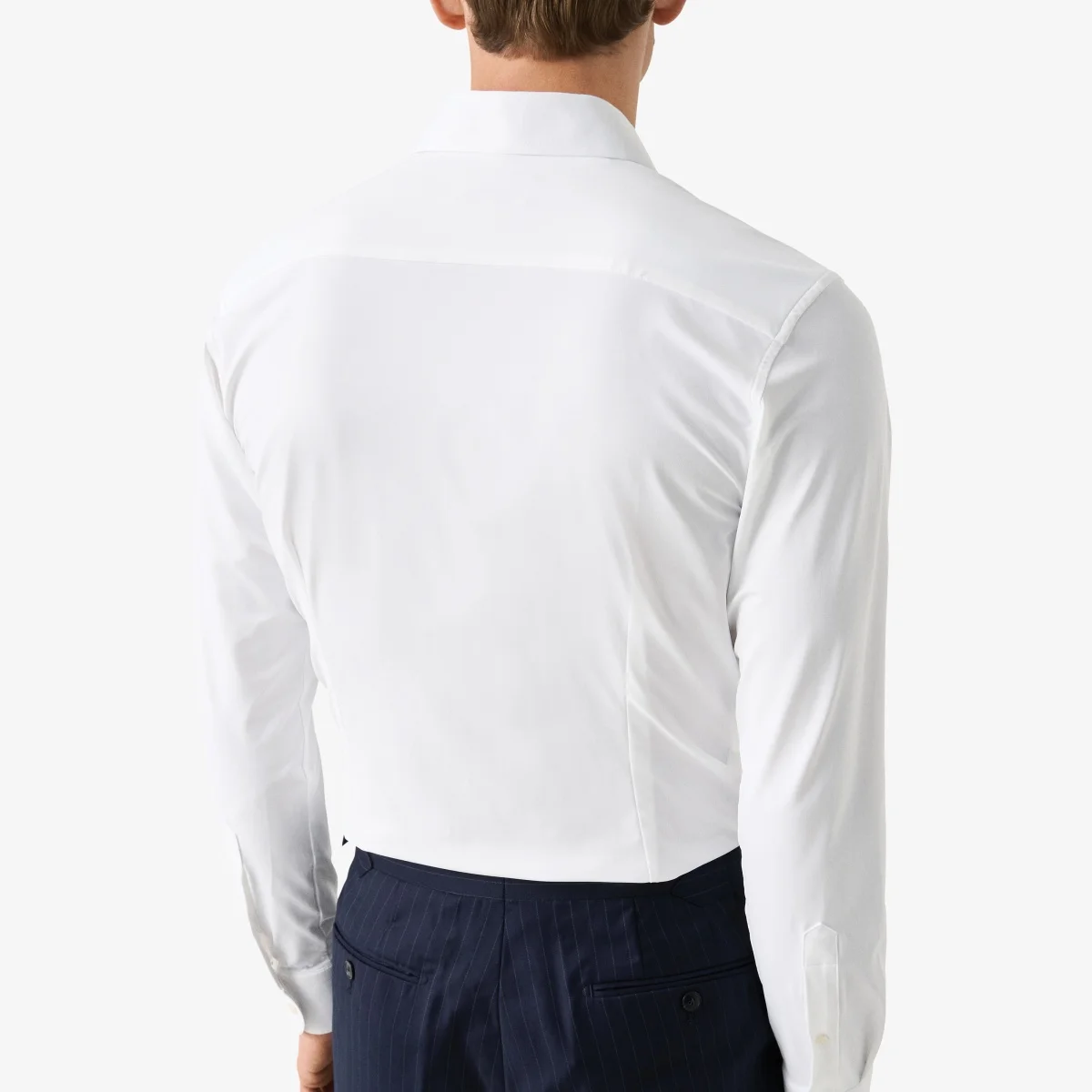Eton white slim fit four-way stretch shirt