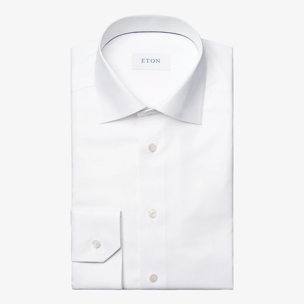 Eton white semi solid slim fit royal oxford shirt