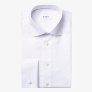 Eton white slim fit signature twill men's dress shirt - French cuffs