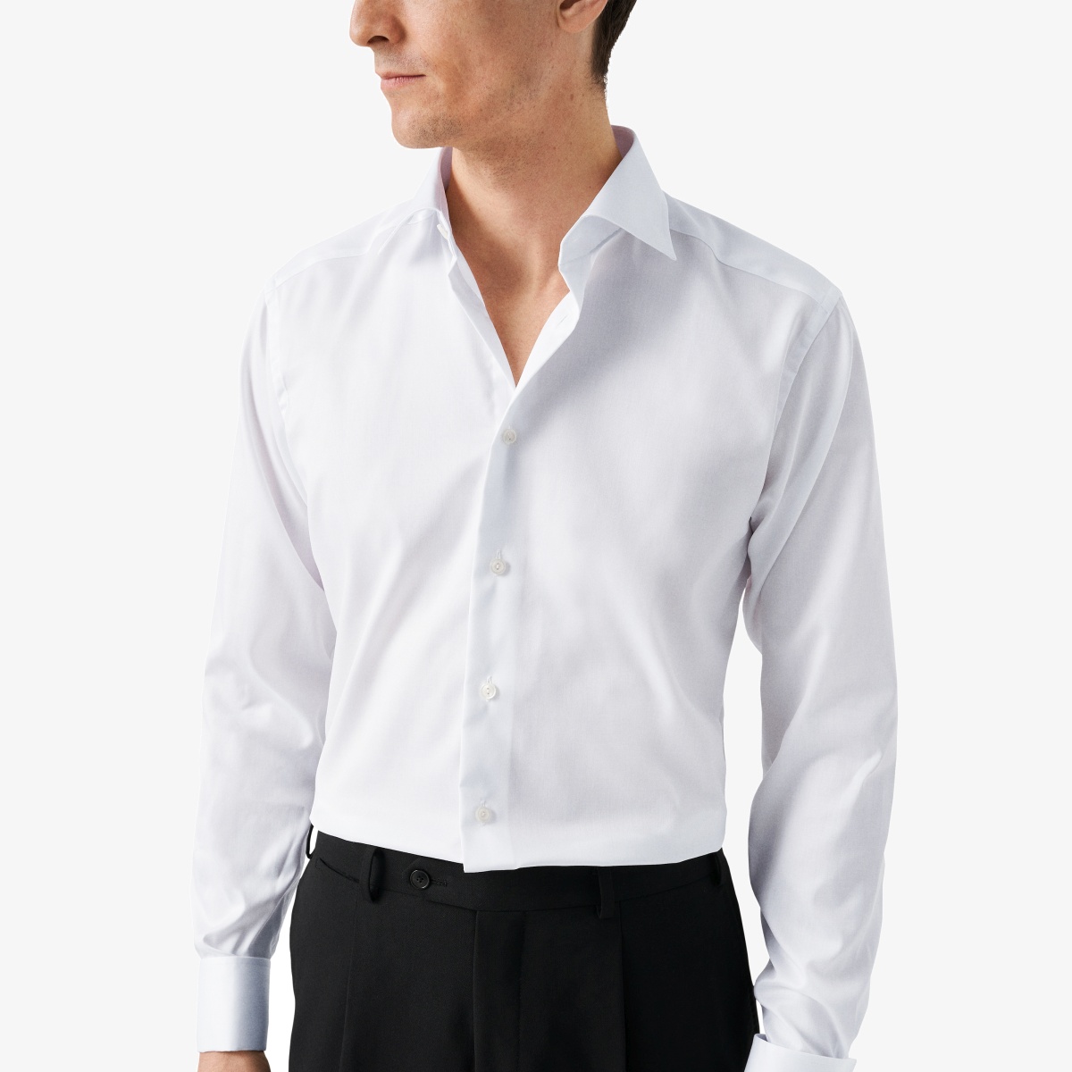 Eton white slim fit signature twill shirt - French cuffs