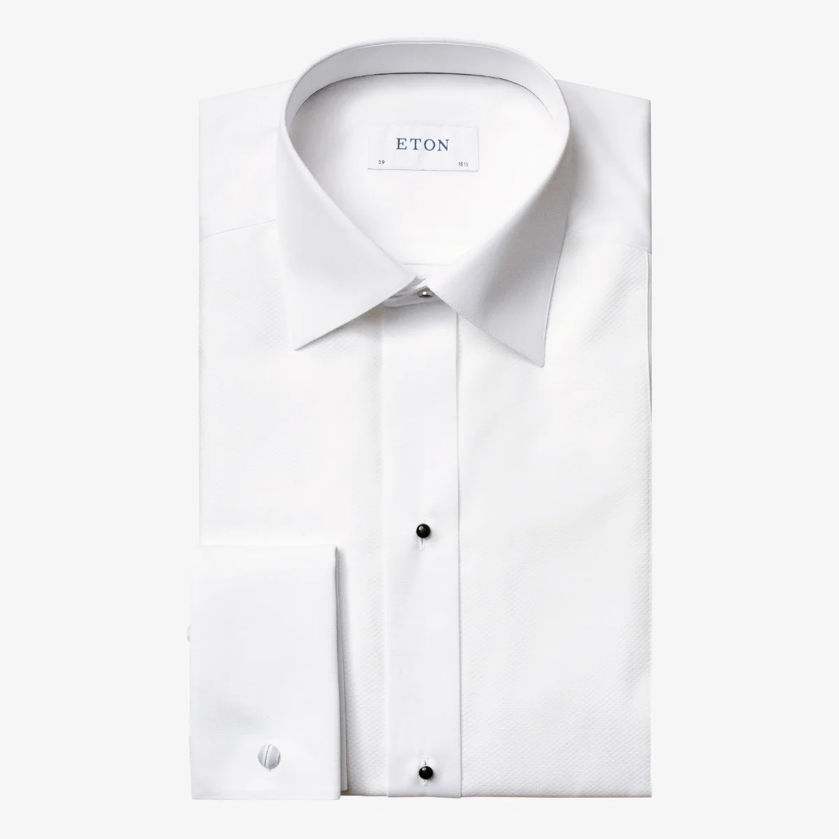 Eton white slim fit piqué bib front tuxedo shirt
