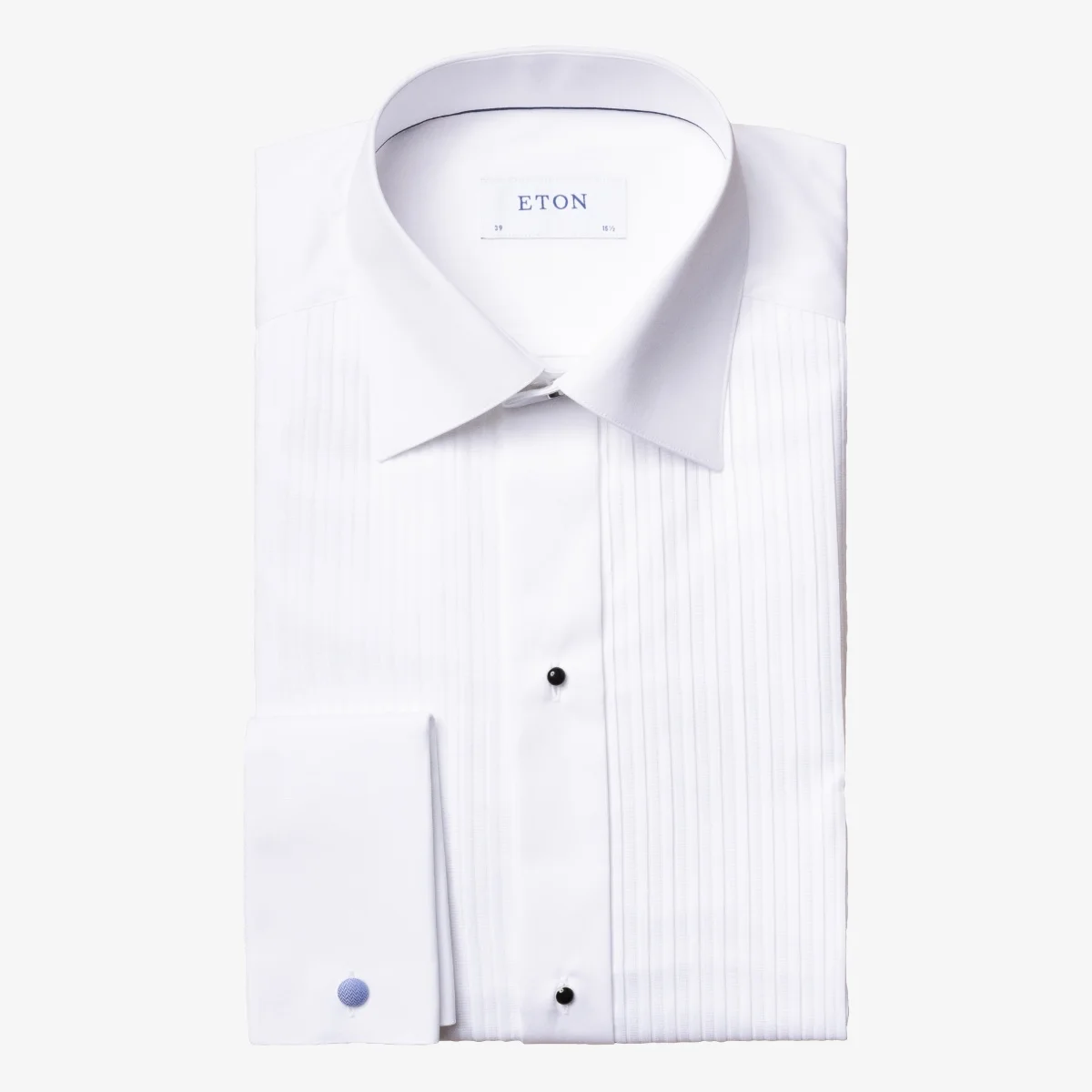 Eton white slim fit plissé bib front tuxedo shirt