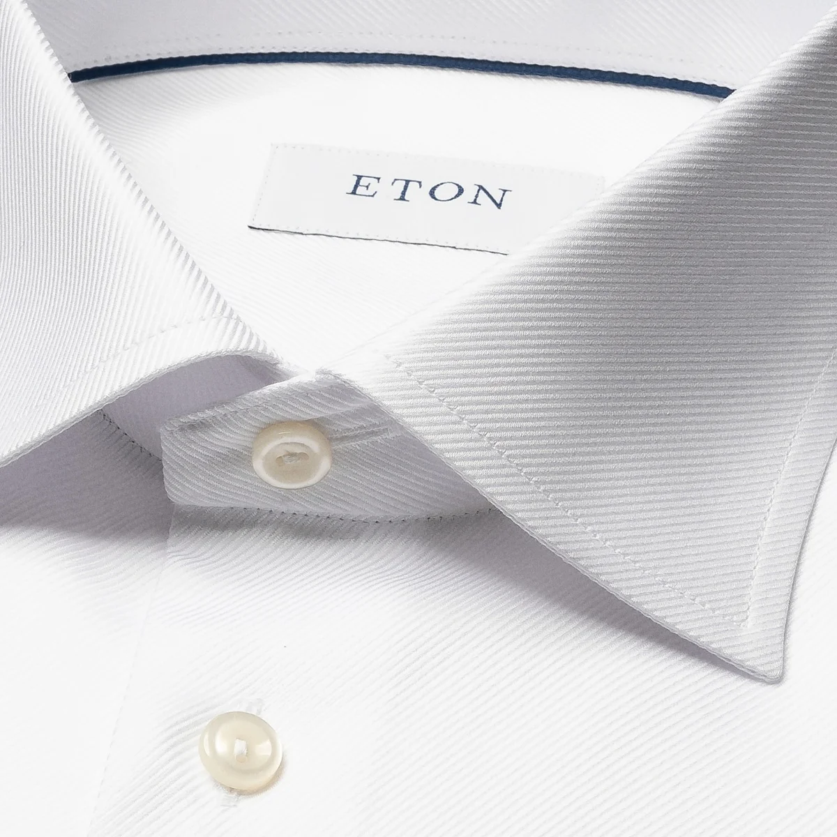 Eton white slim fit textured twill shirt