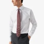 Eton white slim fit textured twill shirt