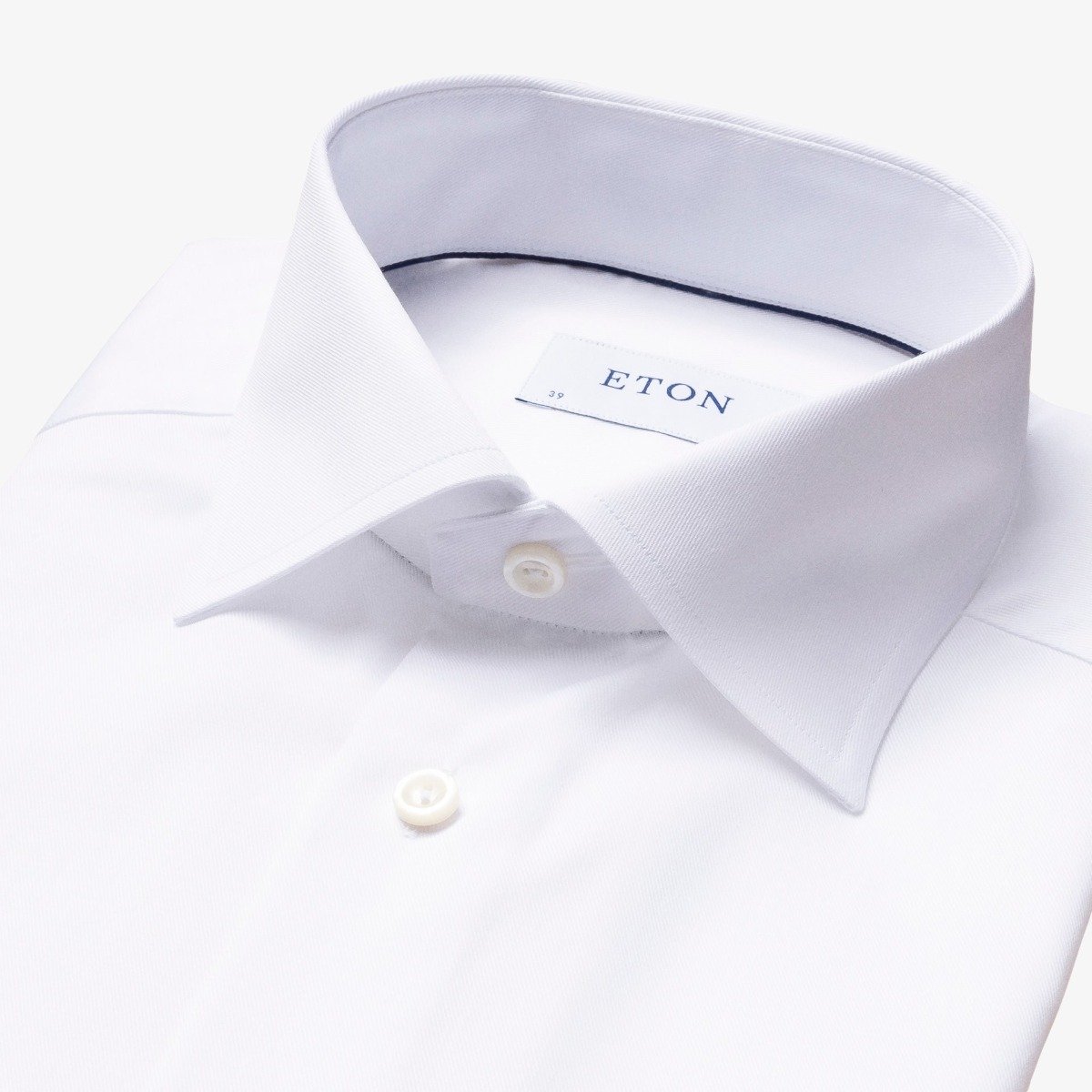 Eton white slim fit twill stretch shirt