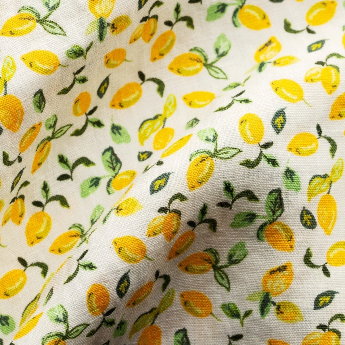 Eton geltoni slim fit lininiai marškiniai su citrinų raštu