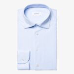 Eton šviesiai mėlyni slim fit four-way stretch marškiniai