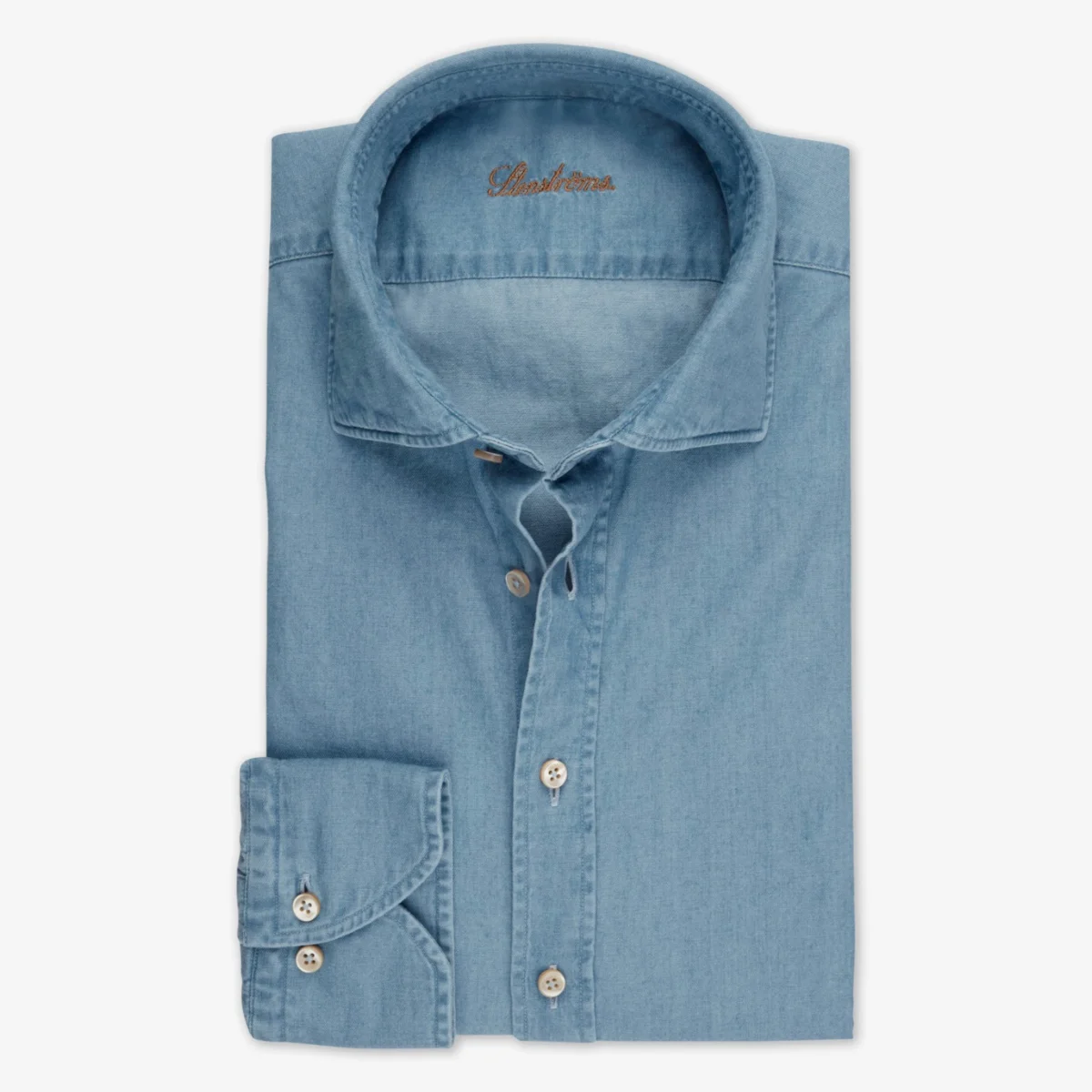 Stenströms light blue slim fit denim stretch shirt