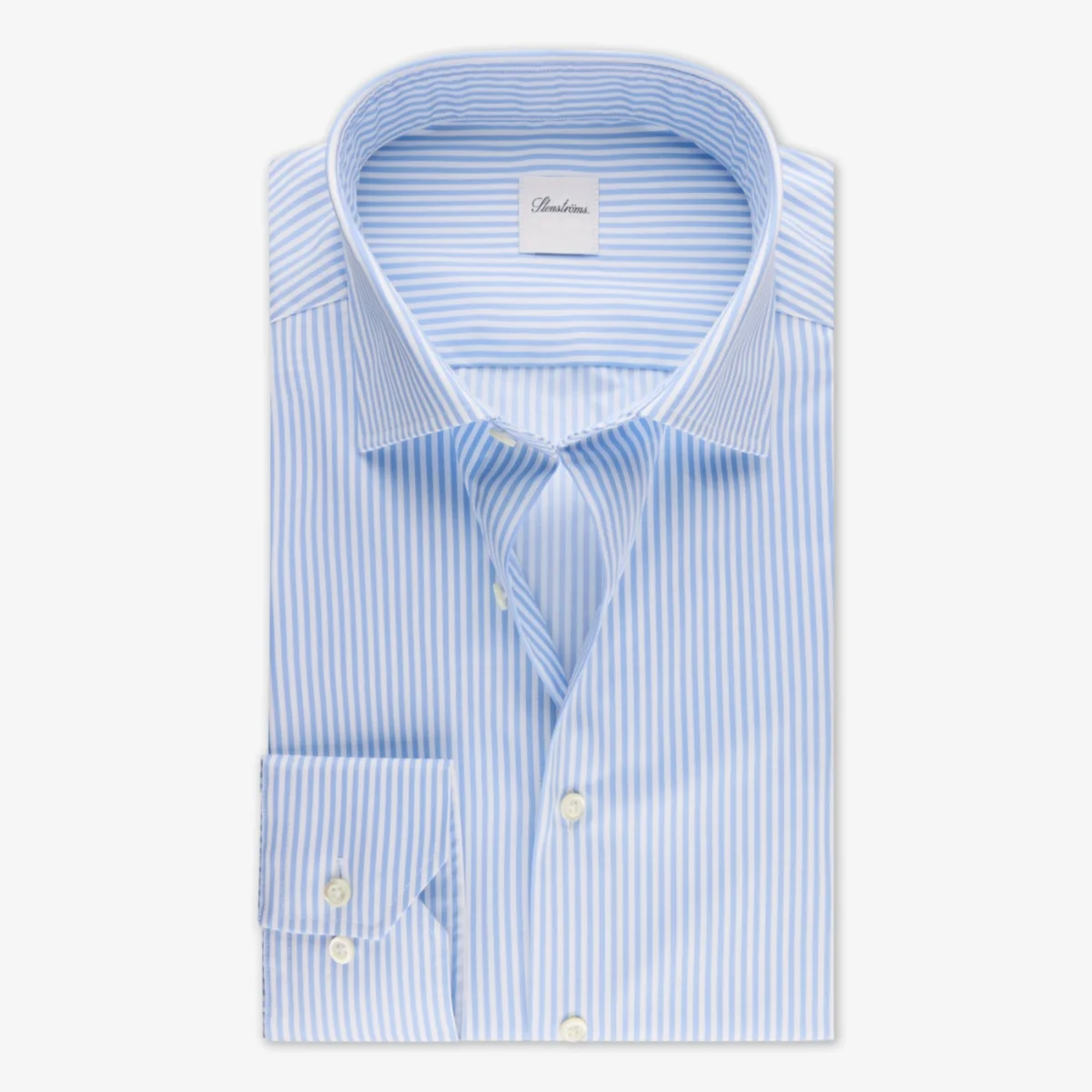 Stenströms light blue slim fit striped twill shirt