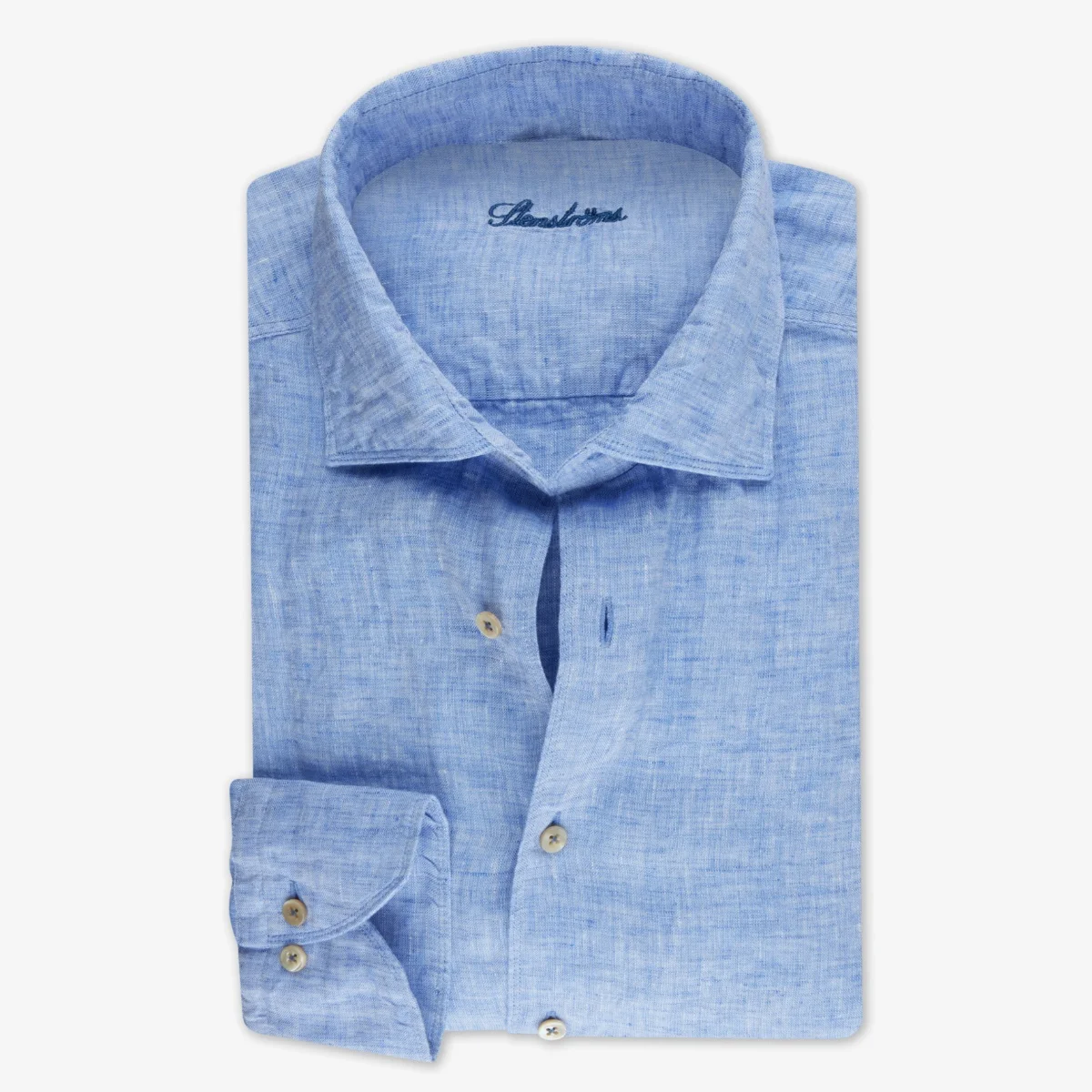 Stenströms light blue slim fit linen shirt