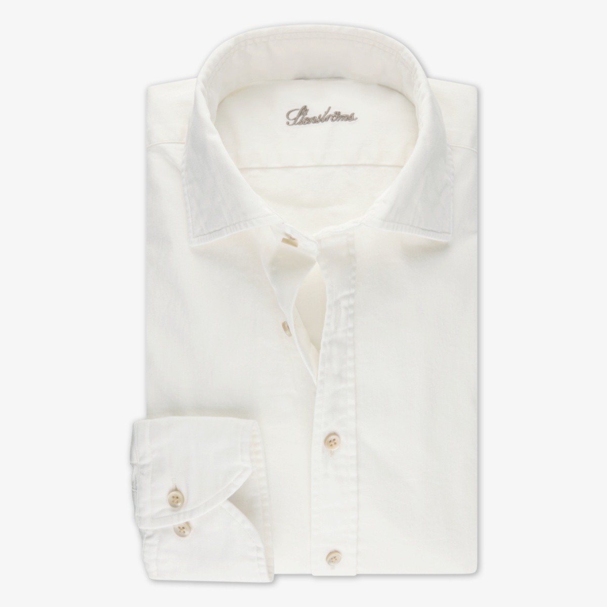 Stenströms white slim fit denim stretch shirt