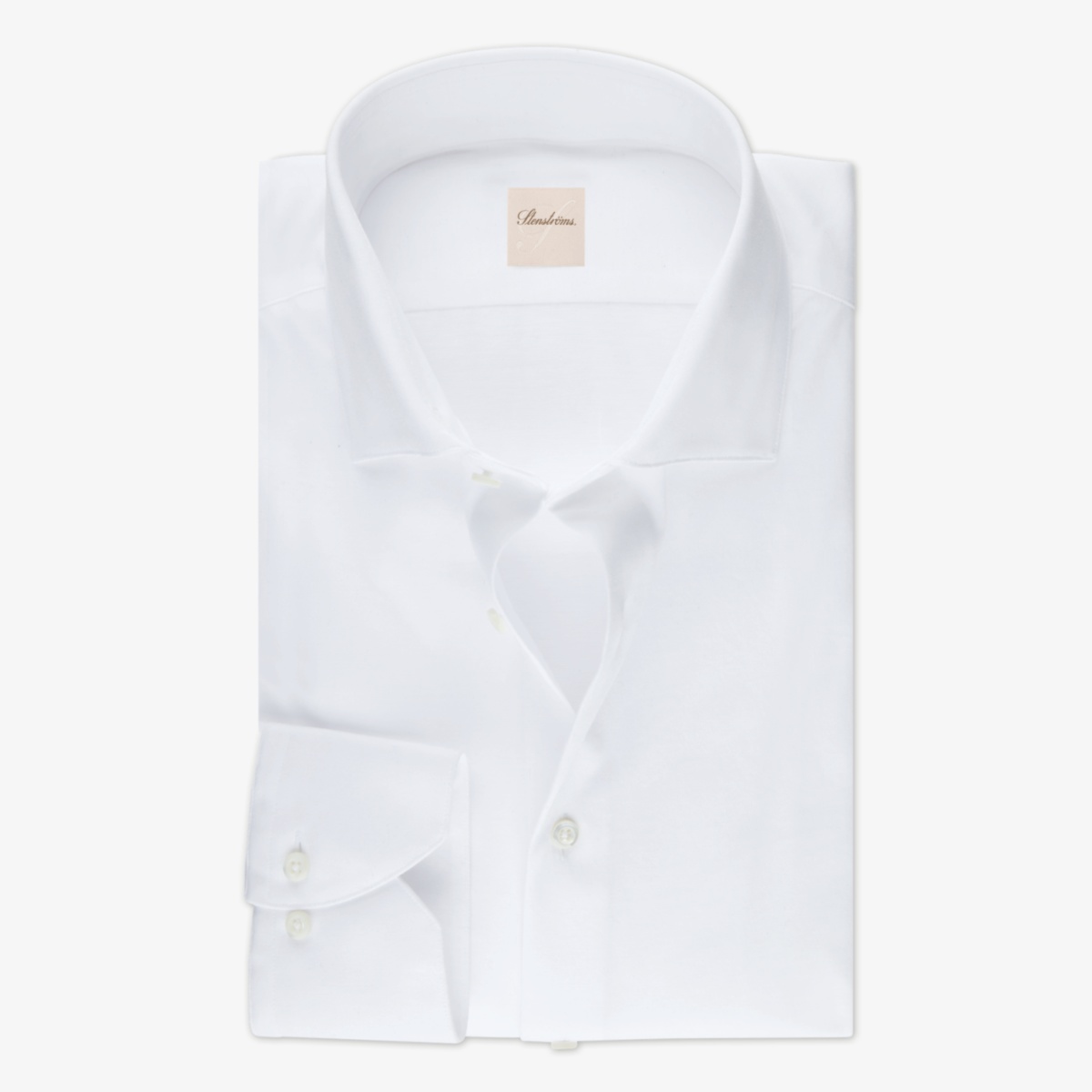 Stenströms white slim fit jersey shirt