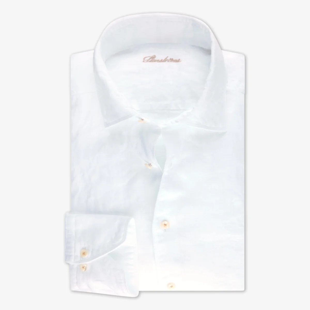 Stenströms white slim fit linen shirt