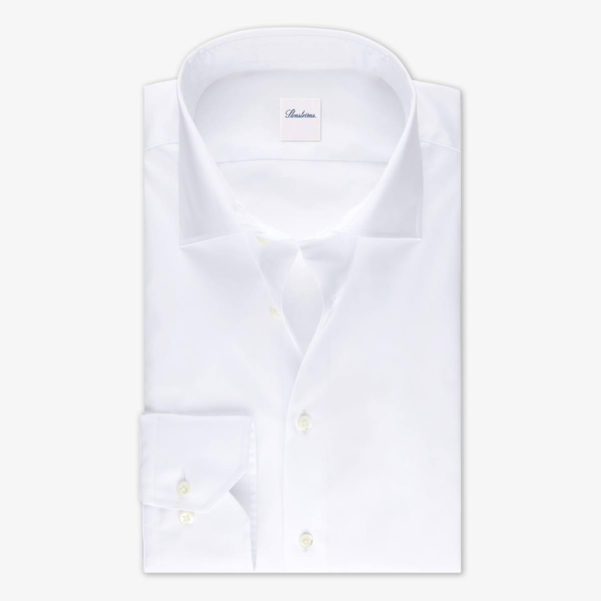 Stenströms white slim fit twill shirt