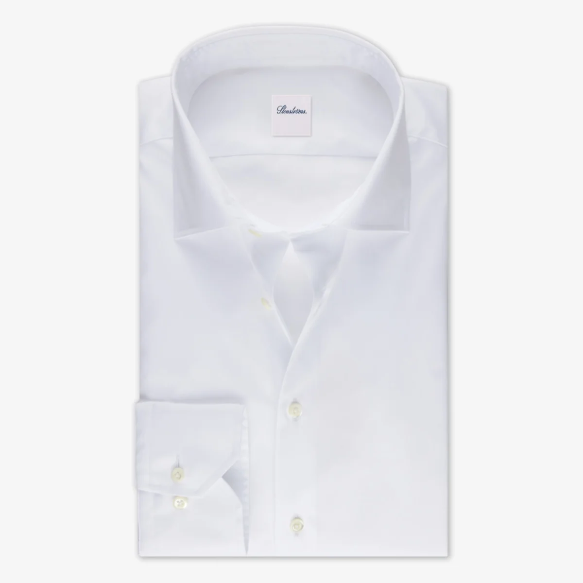 Stenströms white slim fit twill shirt