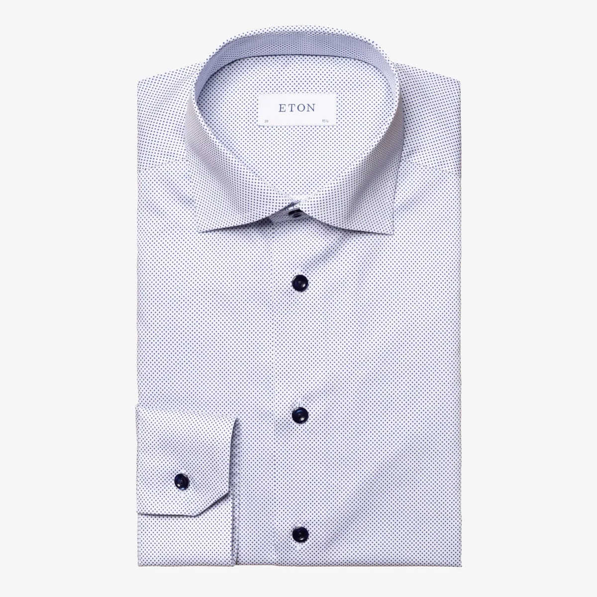 Eton white slim fit dot signature twill shirt