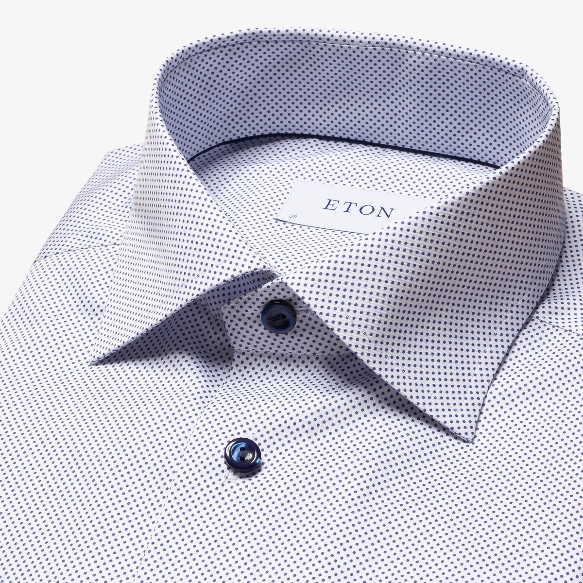 Eton white slim fit dot signature twill shirt