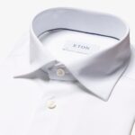 Eton balti slim fit four-way stretch marškiniai