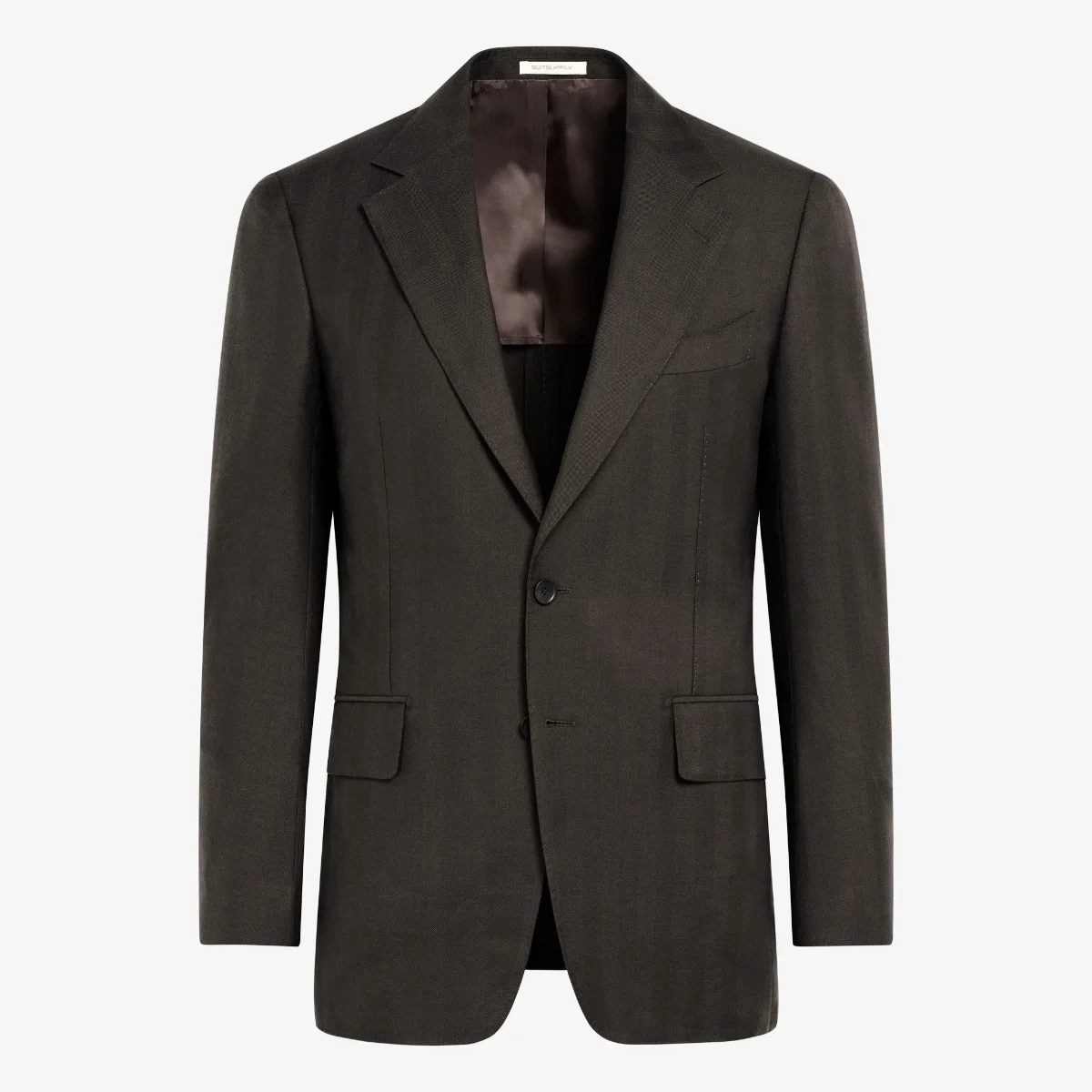Suitsupply dark brown herringbone tailored fit Milano suit jacket