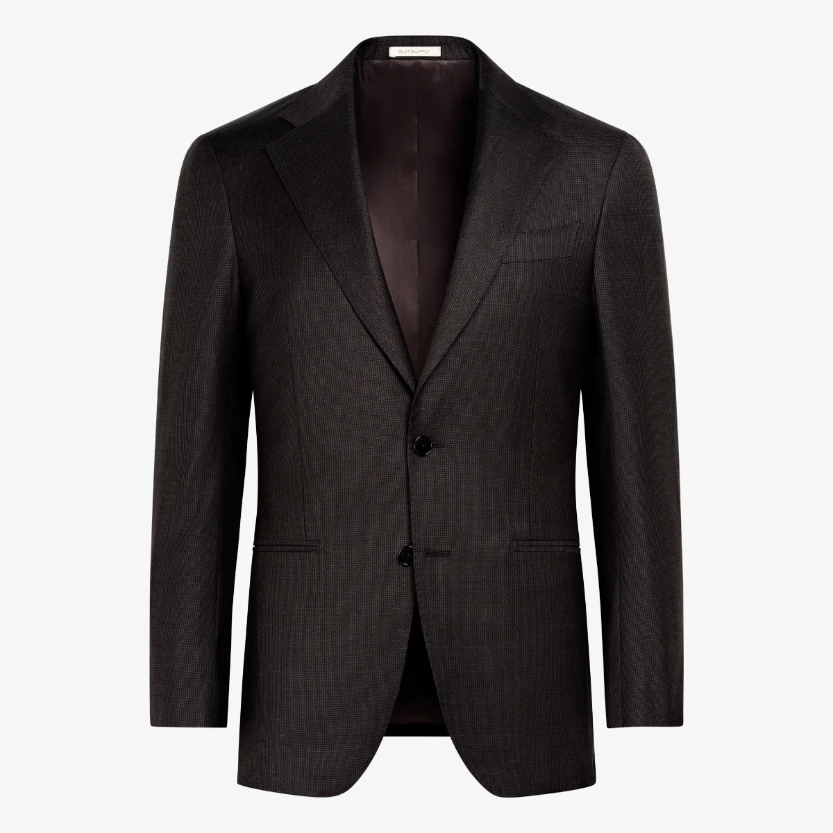Suitsupply dark brown houndstooth tailored fit Havana suit jacket