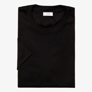 Eton black regular fit Filo di Scozia T-shirt