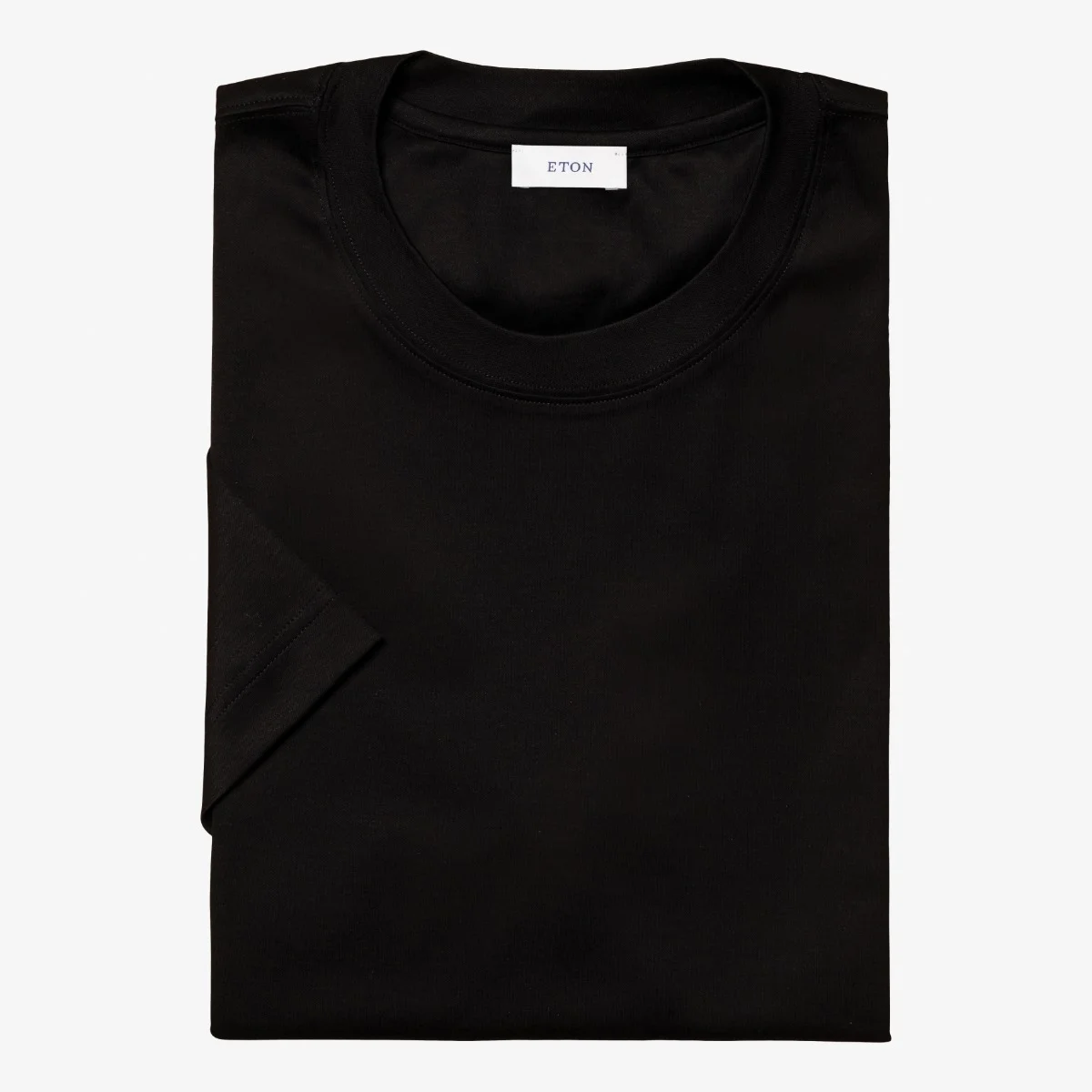 Eton black regular fit Filo di Scozia T-shirt
