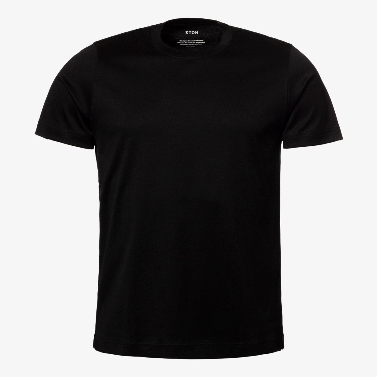Eton black regular fit Filo di Scozia men's T-shirt