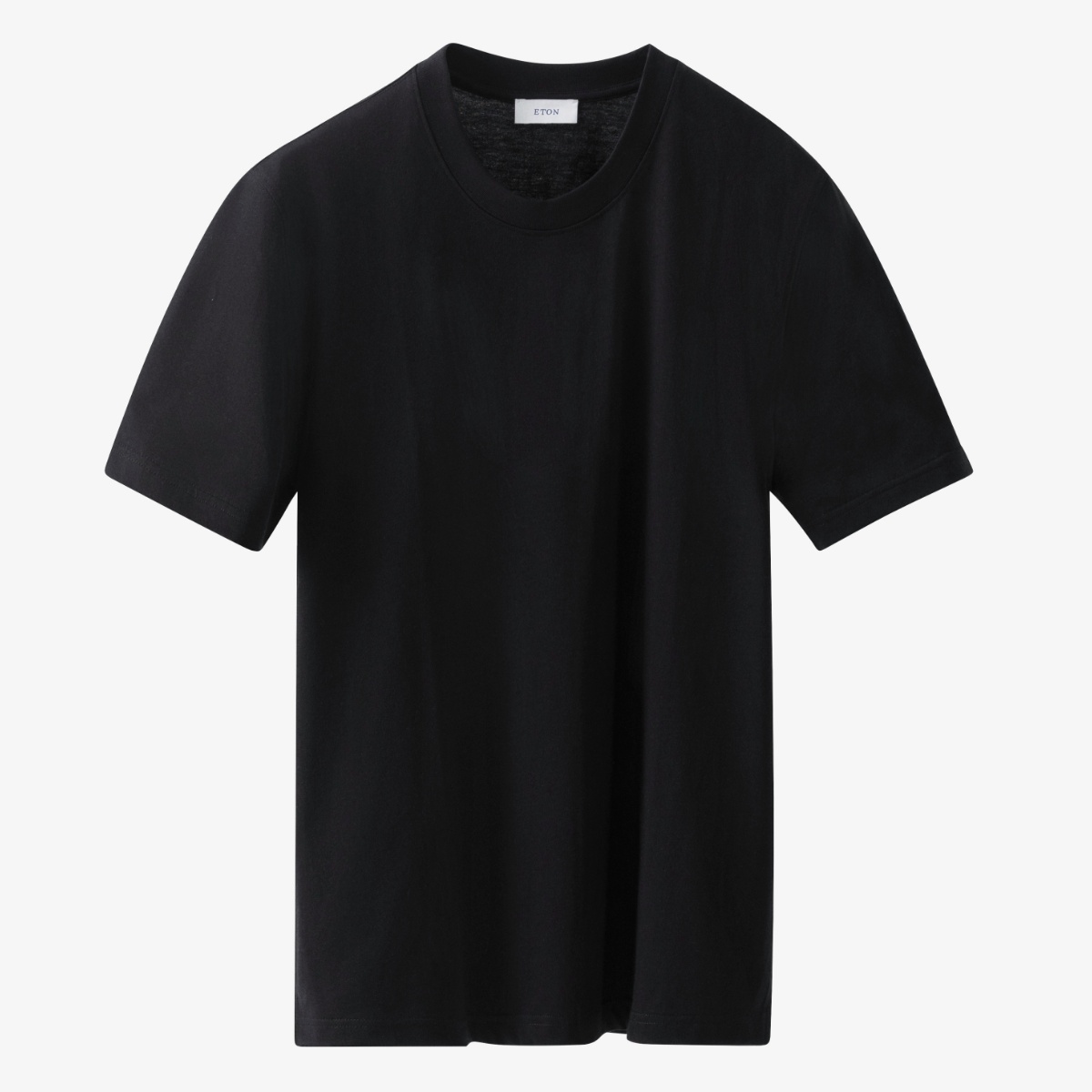 Eton black regular fit Supima cotton T-shirt