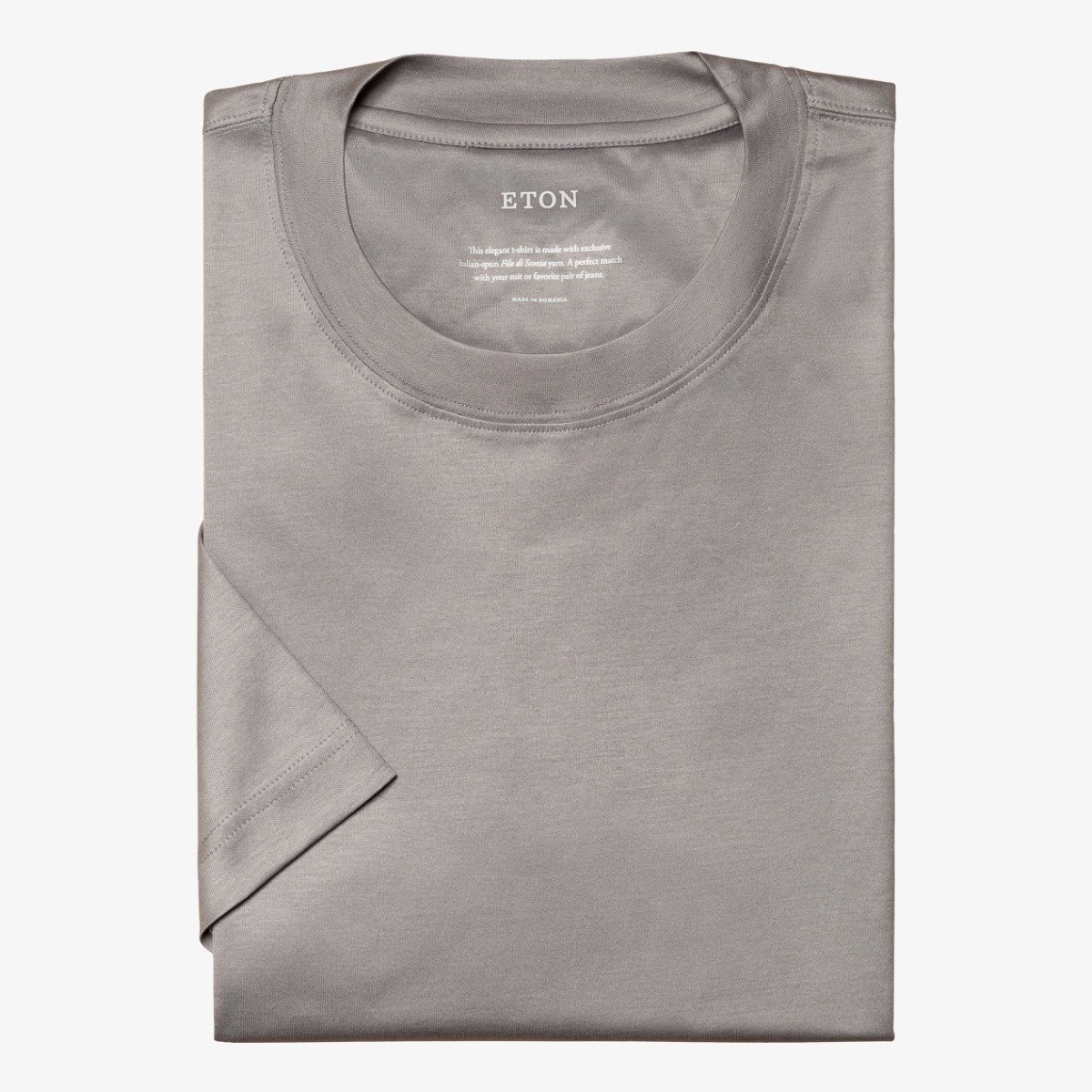 Eton grey regular fit Filo di Scozia men's T-shirt