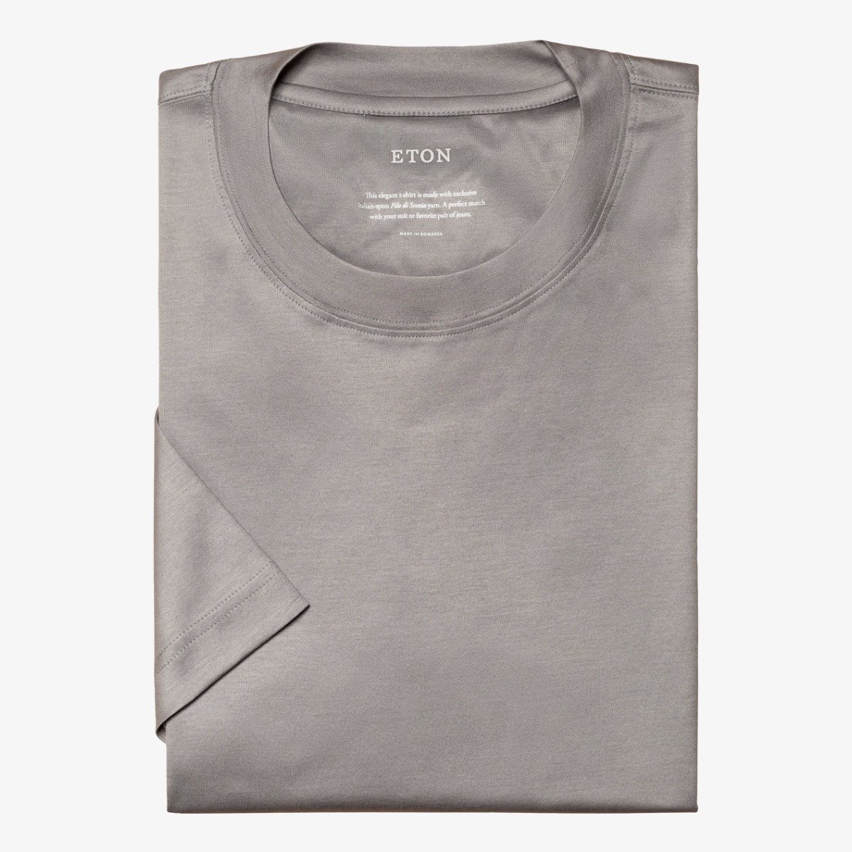 Eton grey regular fit Filo di Scozia T-shirt