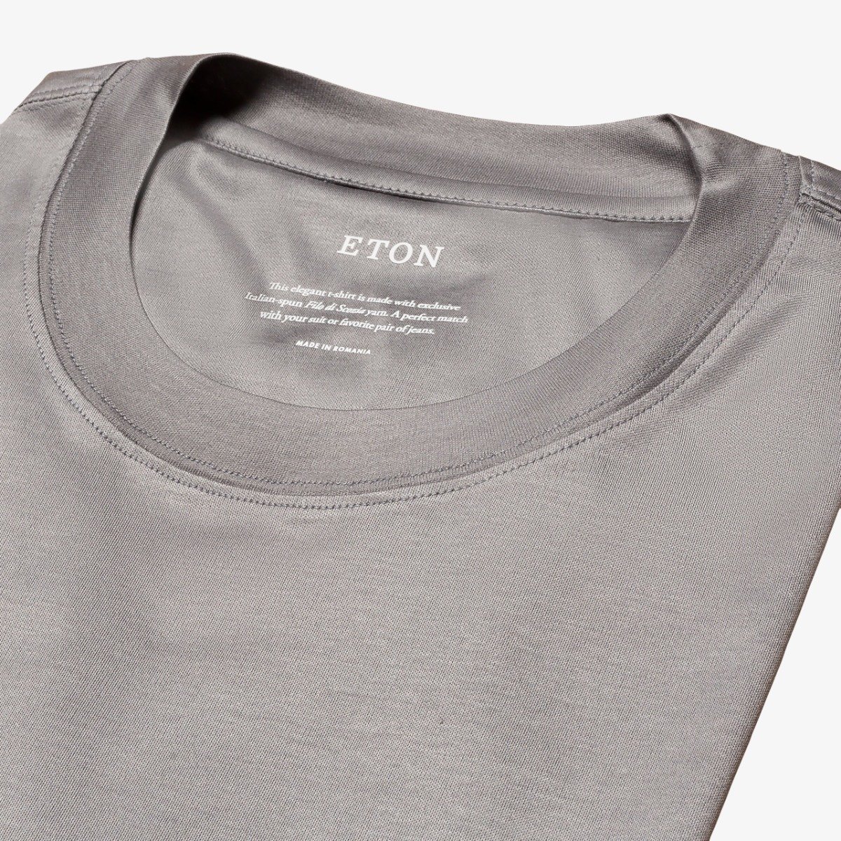 Eton grey regular fit Filo di Scozia T-shirt