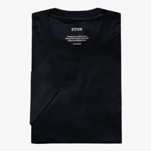 Eton tamsiai mėlyni regular fit Filo di Scozia marškinėliai trumpomis rankovėmis