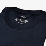 Eton tamsiai mėlyni regular fit Filo di Scozia marškinėliai